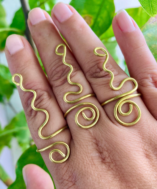 Brass Snake Rings