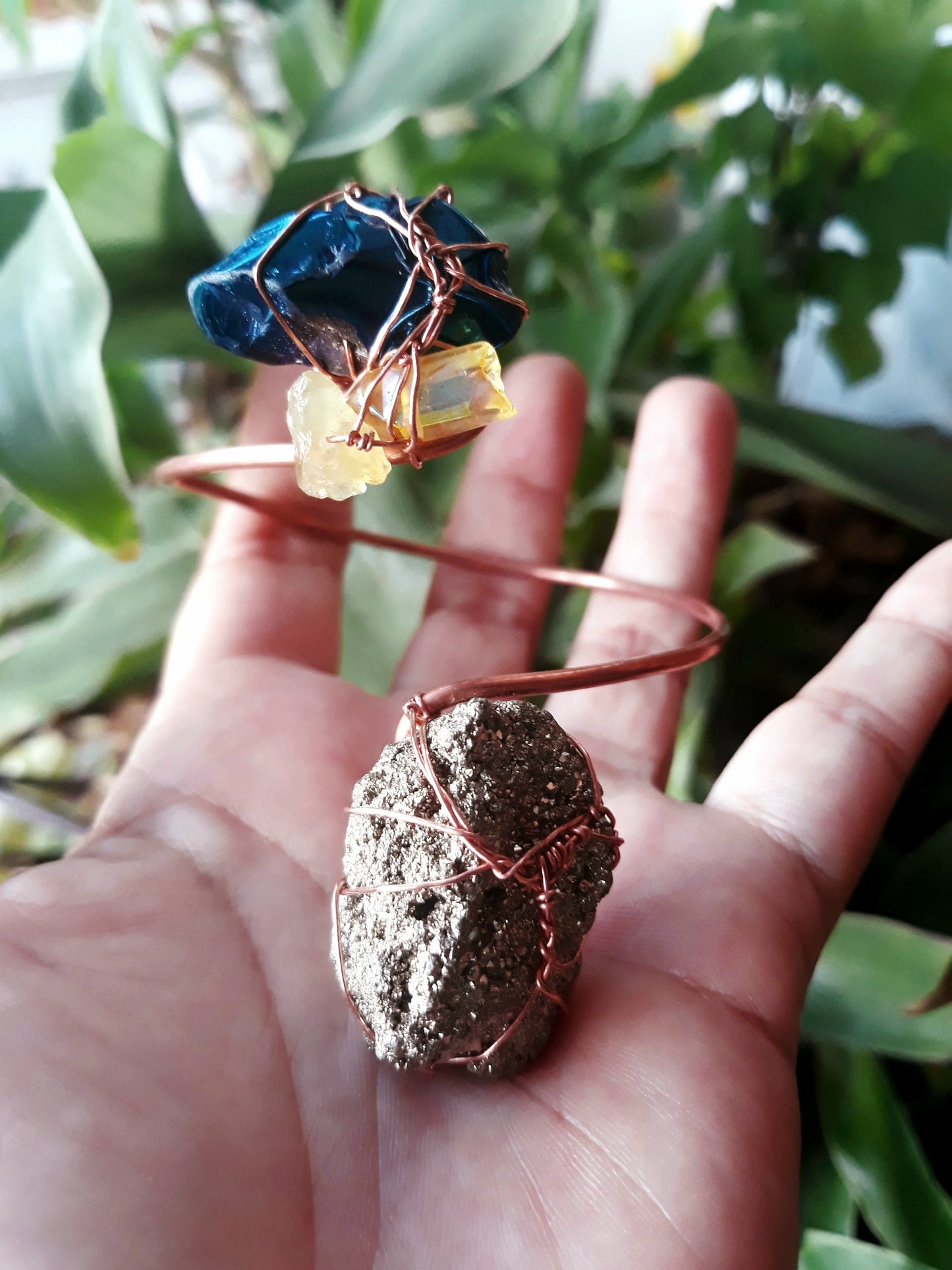 Pyrite Titanium Quartz Cuff