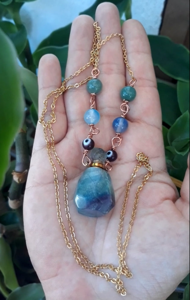 Rainbow Fluorite Essential Oil Pendant