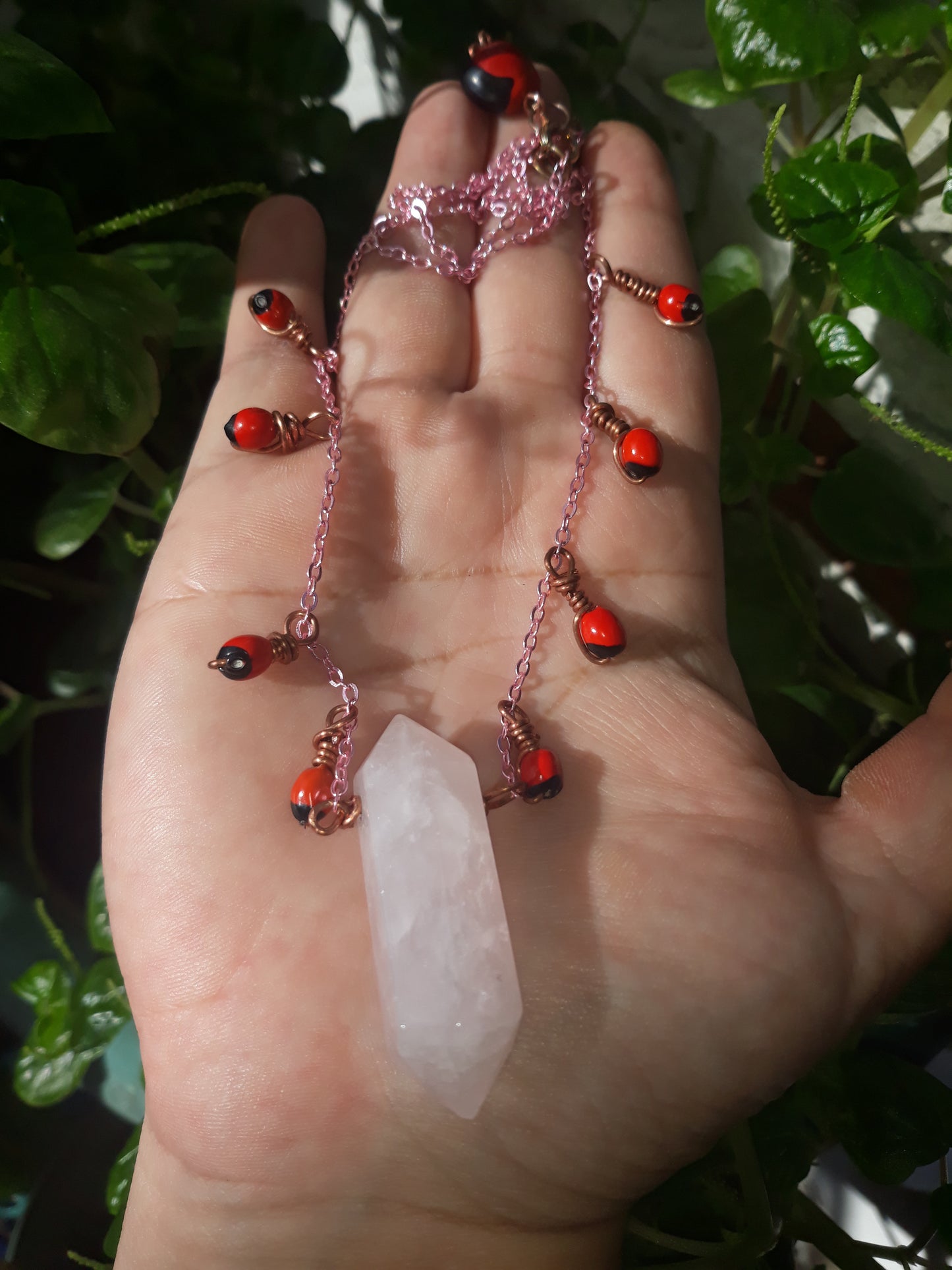 Rose Quartz & Peronia Necklace