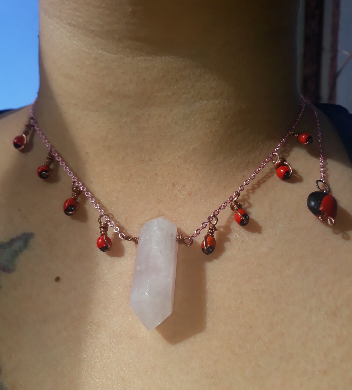 Rose Quartz & Peronia Necklace