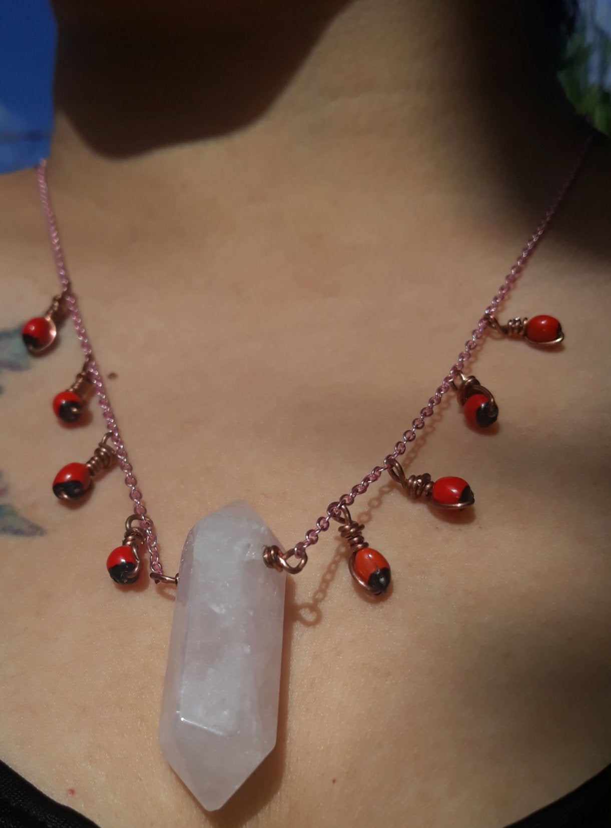 Rose Quartz & Peronia Necklace