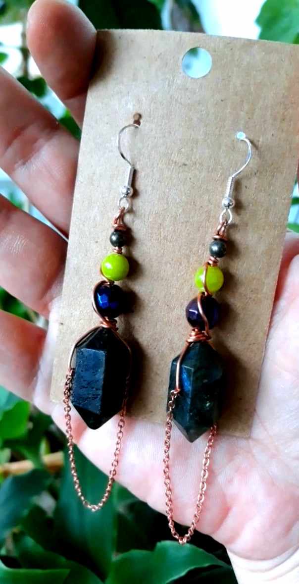 Labradorite Goddess Earrings