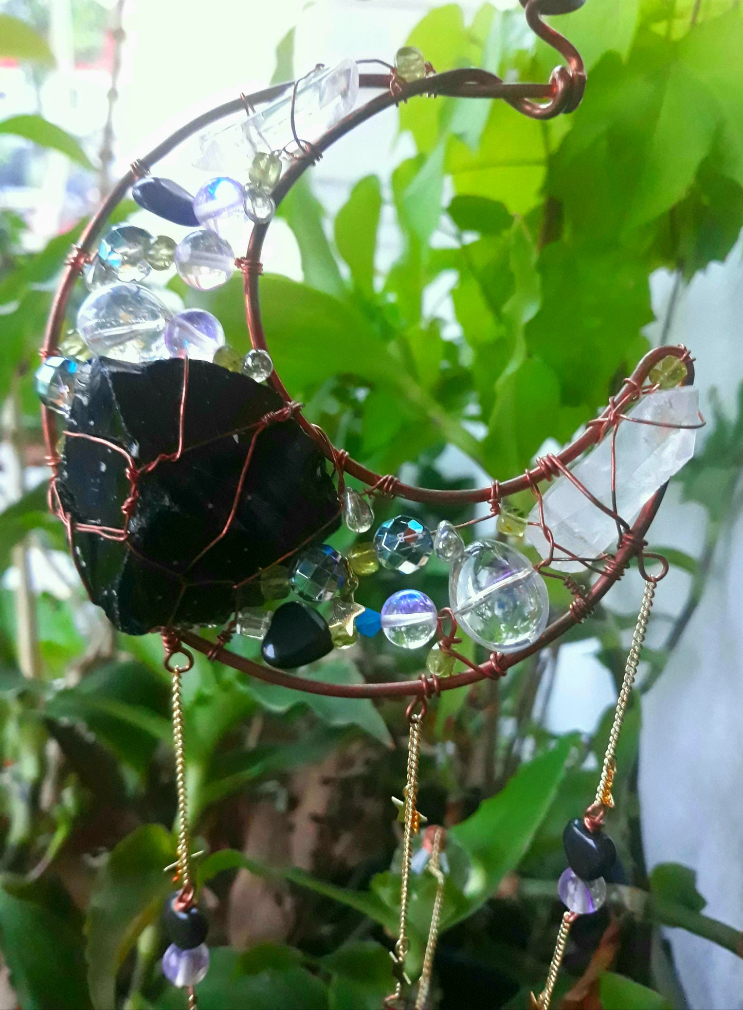 Obsidian Moon Suncatcher