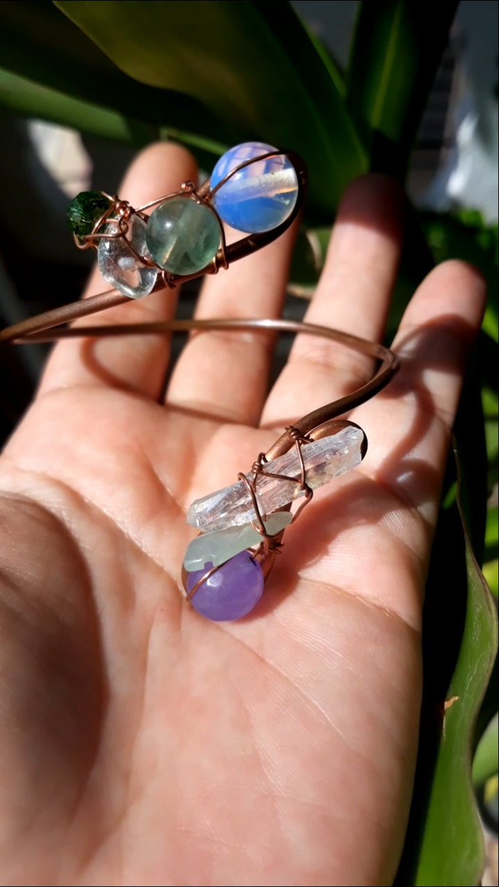 Purple Jade Moonstone Cuff