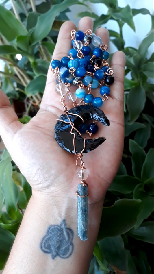 Obsidian Moon Necklace