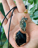 Obsidian Love Key Pendant