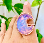 Opalite Moon Ring Size 7.5