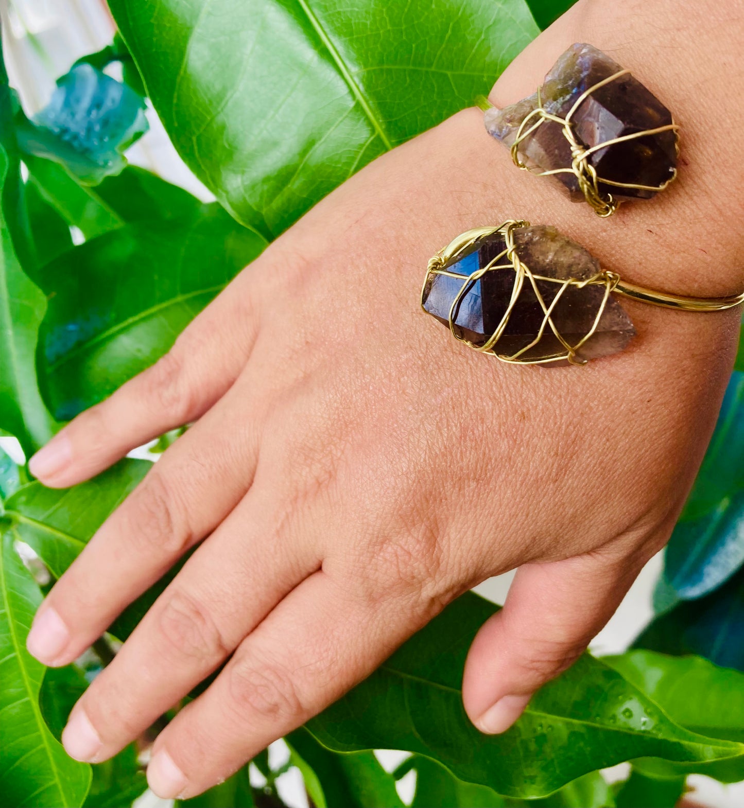 *NEW* Smokey Quartz Brass Cuff