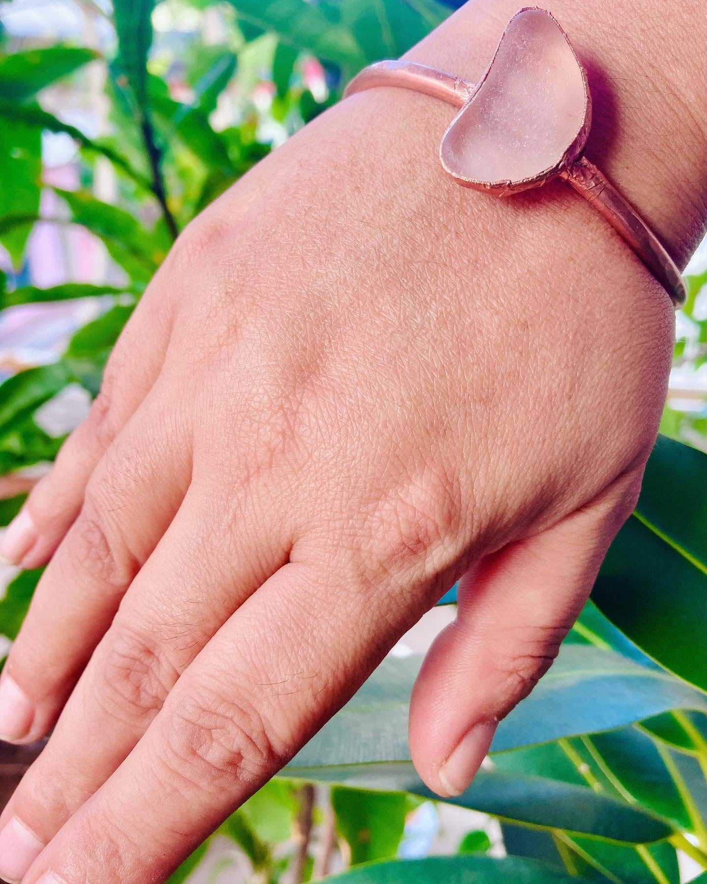 Milky Moon Seaglass Bangle