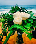 White Rose Fern Bridal Bouquet