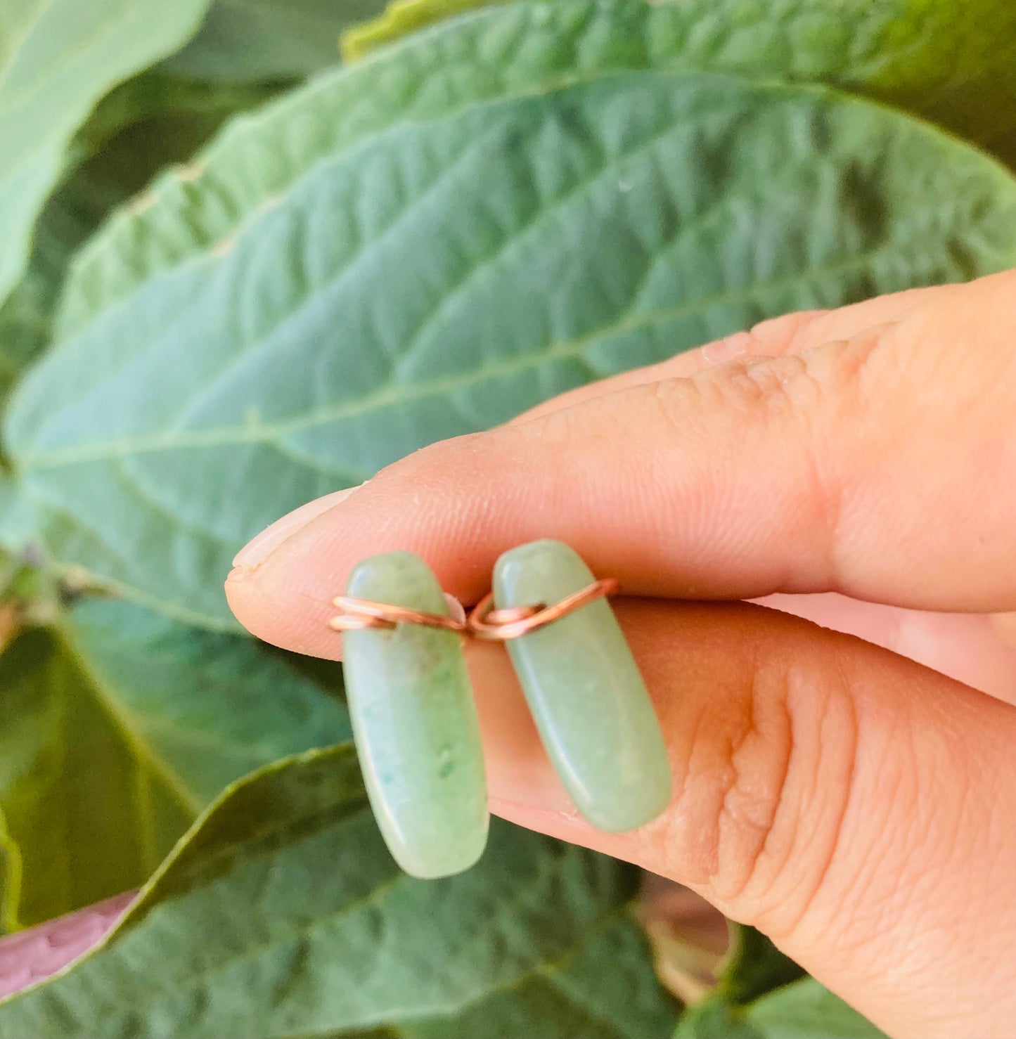 Aventurine Copper Studs