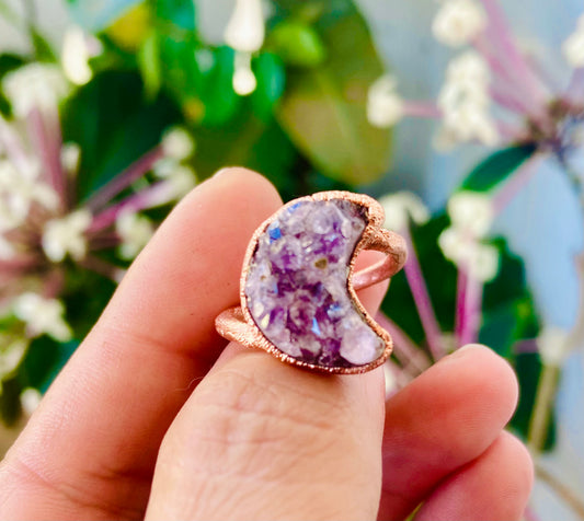 Tiny Cosmic Amethyst Moon Size 8