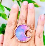 Opalite Moon Ring Size 8