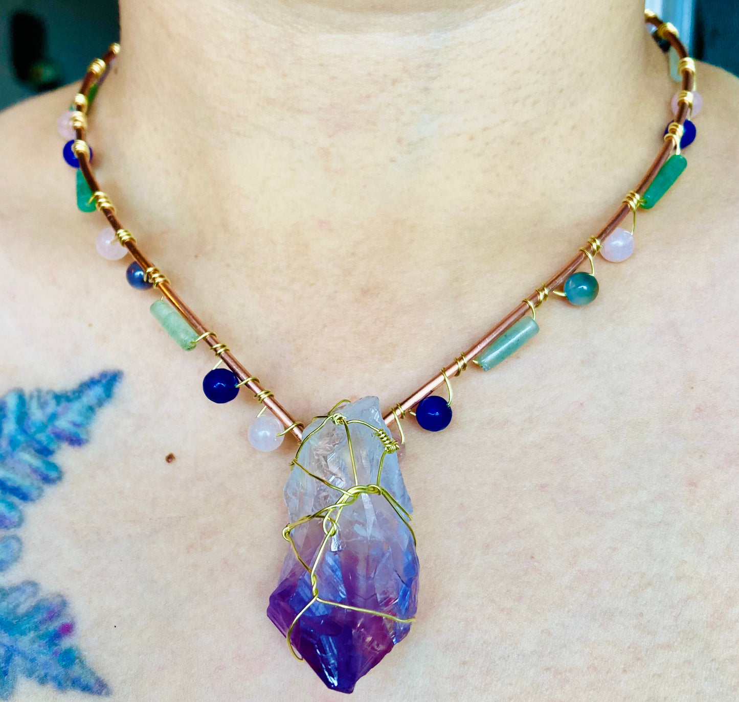 Amethyst Halo Necklace