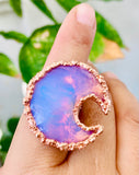Opalite Moon Ring Size 8