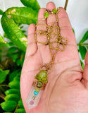 Rose Quartz Peridot Pendant