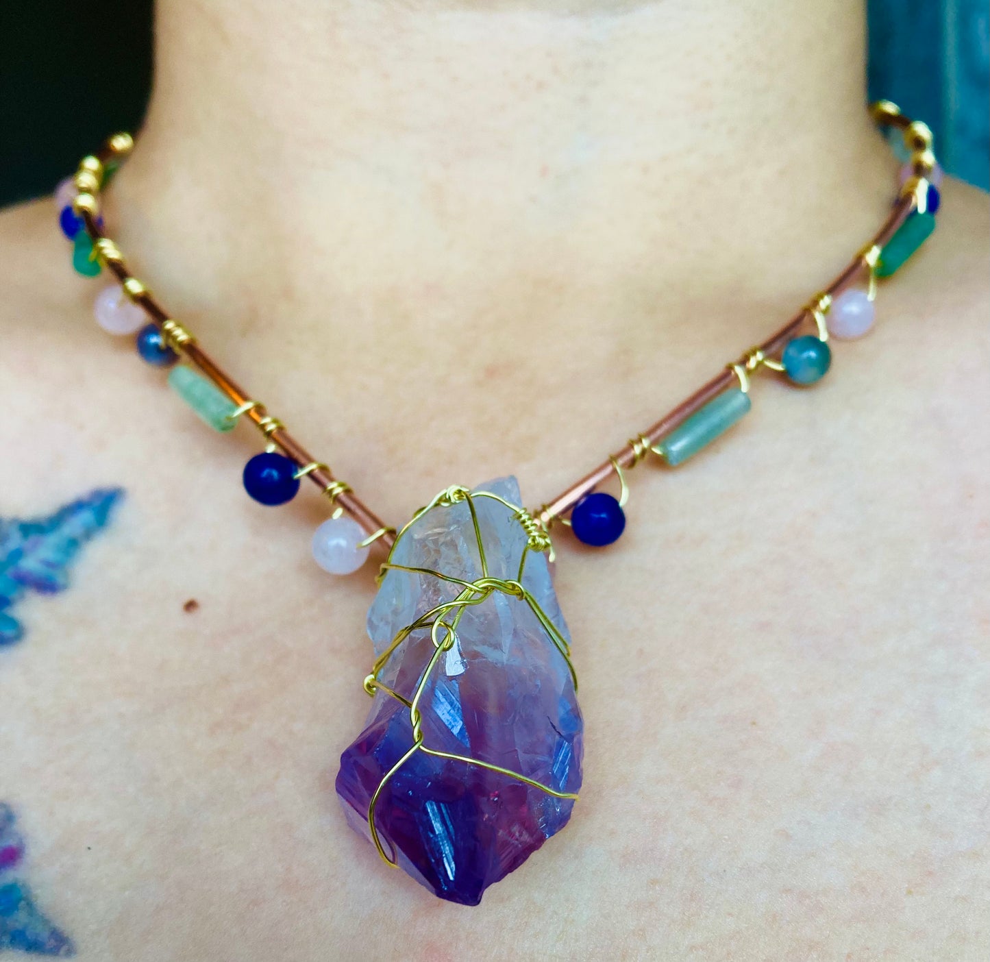 Amethyst Halo Necklace