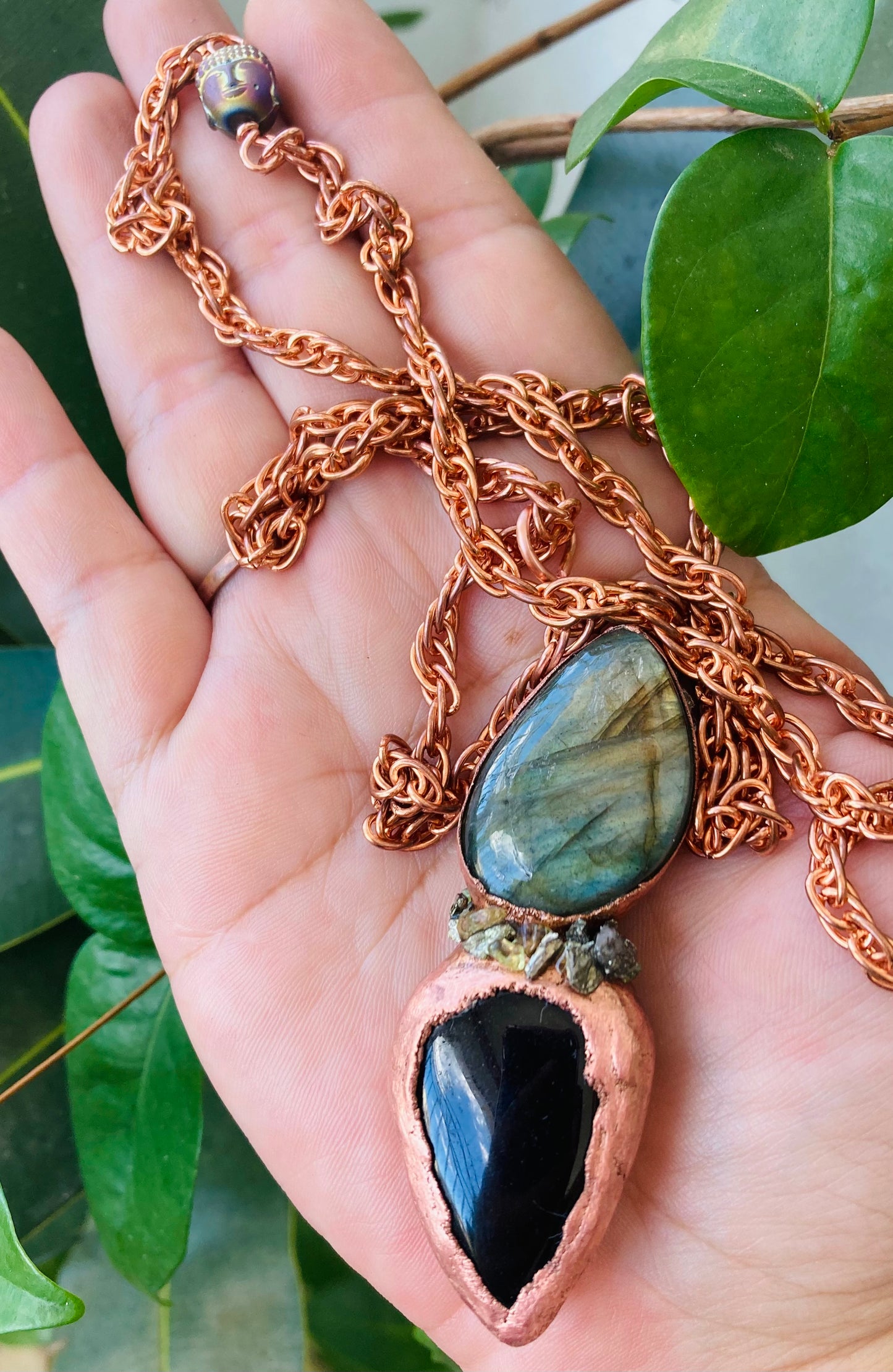 Labradorite / Onyx / Infinity Pendant Etsy