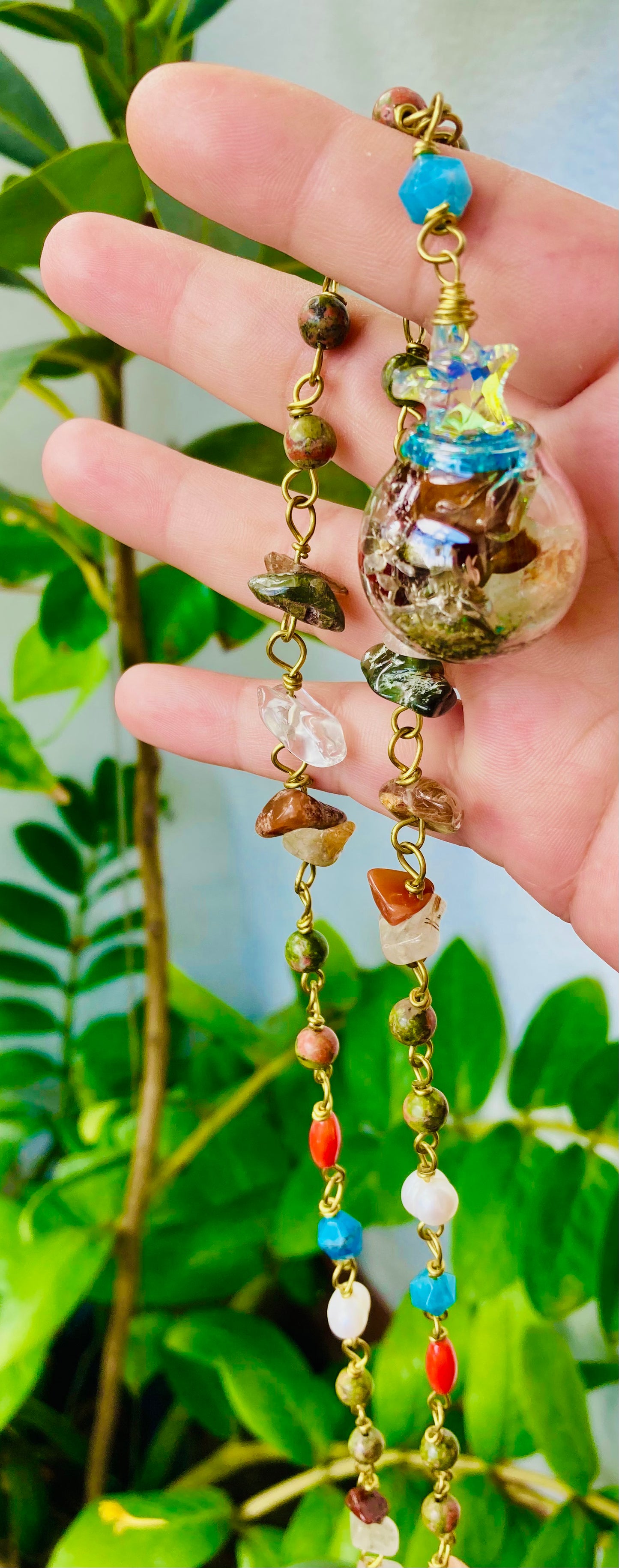 TerrAquarium Bejuco Unakite Lariat Necklace