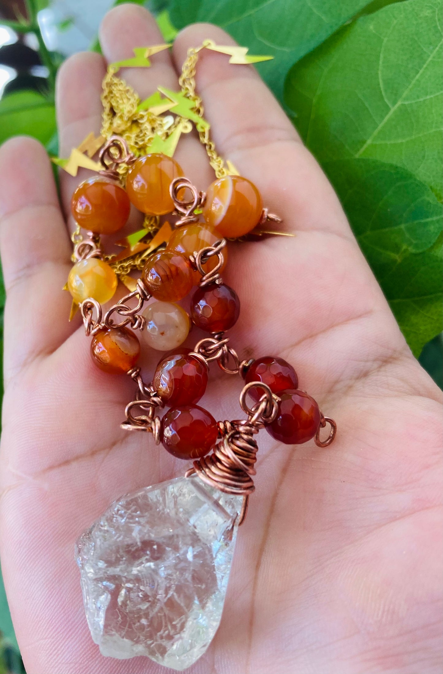 Sacral Chakra Lightning Necklace