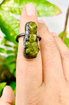 *NEW* Gunmetal Peridot Ring Size 7.5