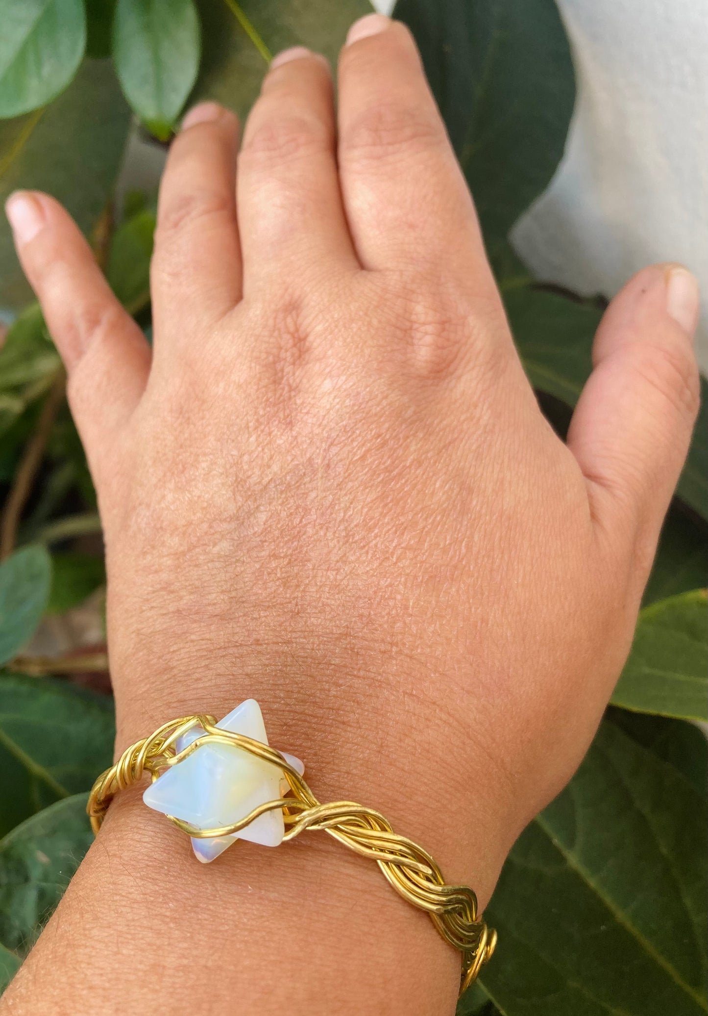 Metatron Cube Brass Bangle