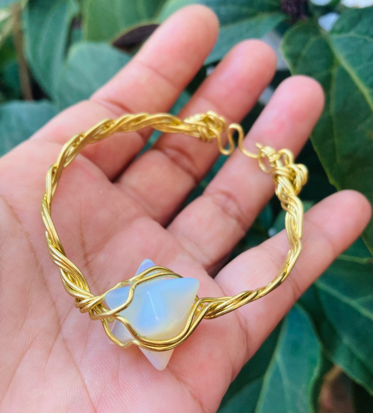 Metatron Cube Brass Bangle