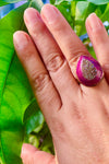 Druzy Eggplant Ring Size 6