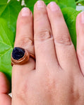 Goldstone Dome Ring Size 9