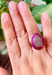 Druzy Eggplant Ring Size 6