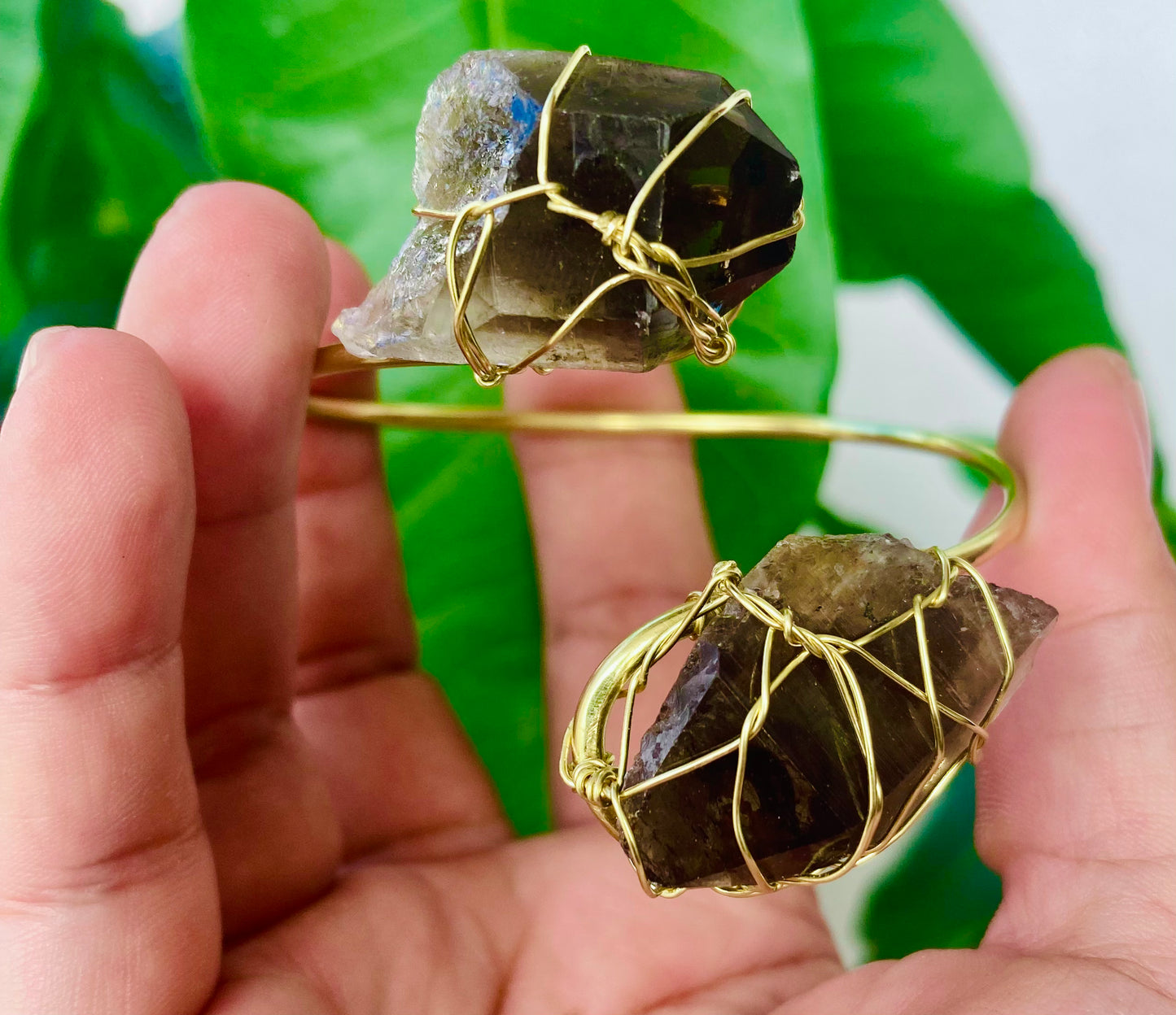 *NEW* Smokey Quartz Brass Cuff