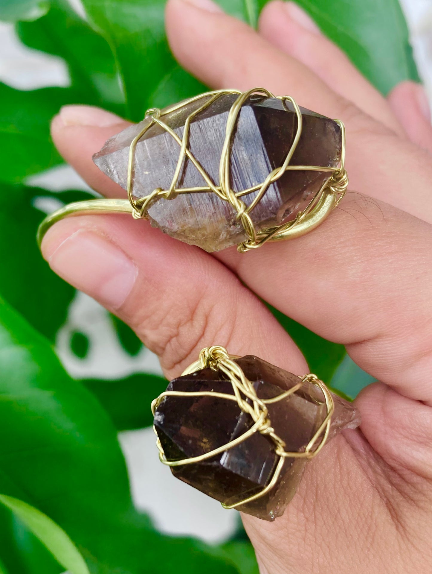 *NEW* Smokey Quartz Brass Cuff