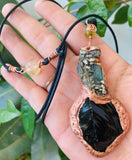Obsidian Love Key Pendant