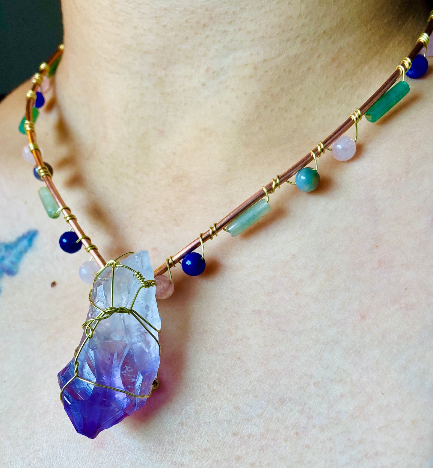 Amethyst Halo Necklace